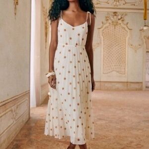 Sezane Nissa Dress (cream and brown polka dots)